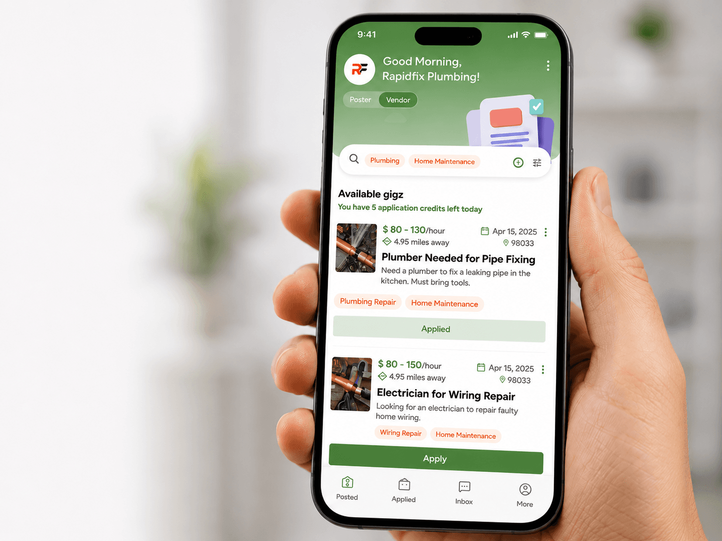 Contractor using Qiggz app
